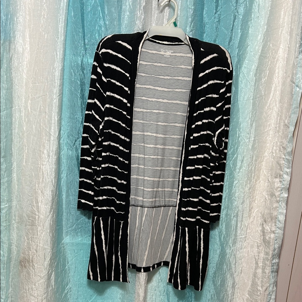 Kim Rogers Black and White Striped Cardigan